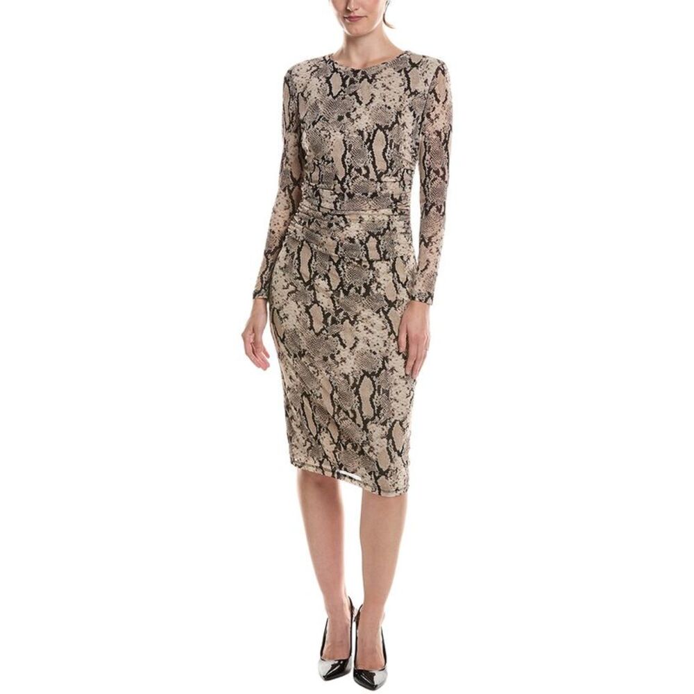 Anne Klein Womens Midi Printed Dress